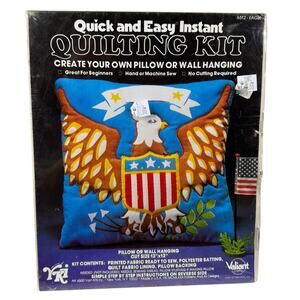 Quick & Easy Instant Quilting Kit‎ USA Eagle Pillow Wall Hanging Valiant 6512